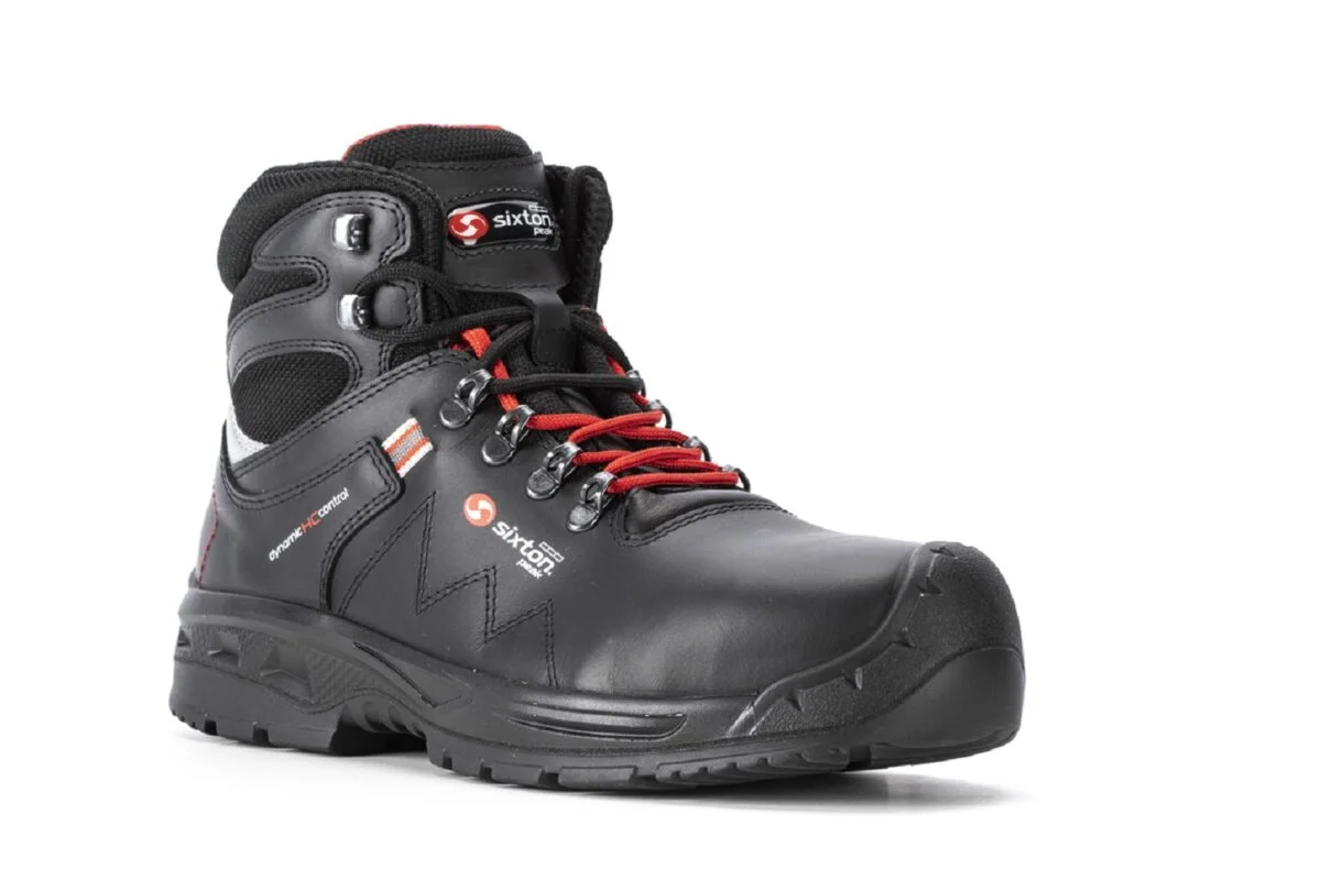 Veiligheidsschoen / werkschoen Excursion Dobbiaco Hoog Zwart vooraanzicht van Sixton bij Elmatho Werkschoenen Hoevelaken